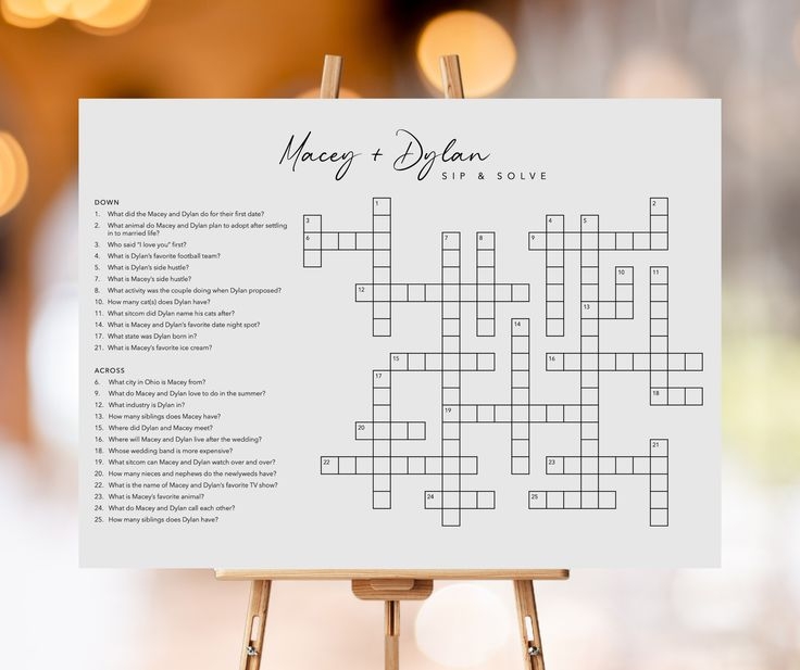 Wedding Crossword Puzzle Questions 60 Photos Astyledwedding