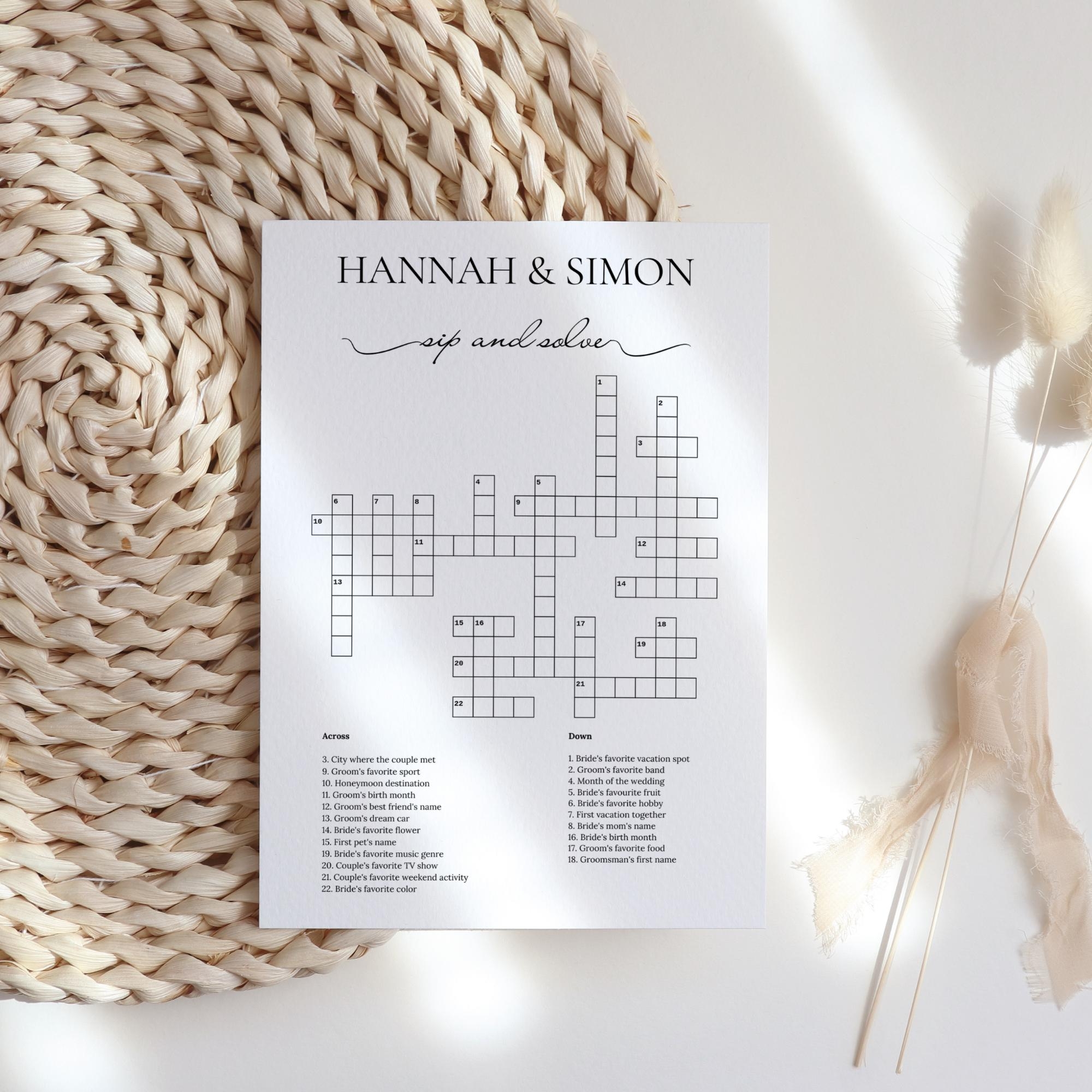 Wedding Crossword Puzzle Questions 60 Photos Astyledwedding