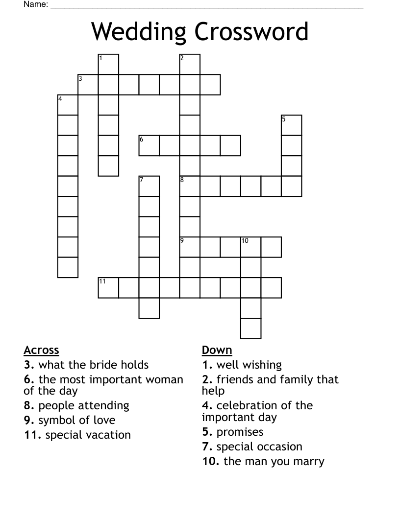 Wedding Crossword Puzzle Questions 60 Photos Astyledwedding