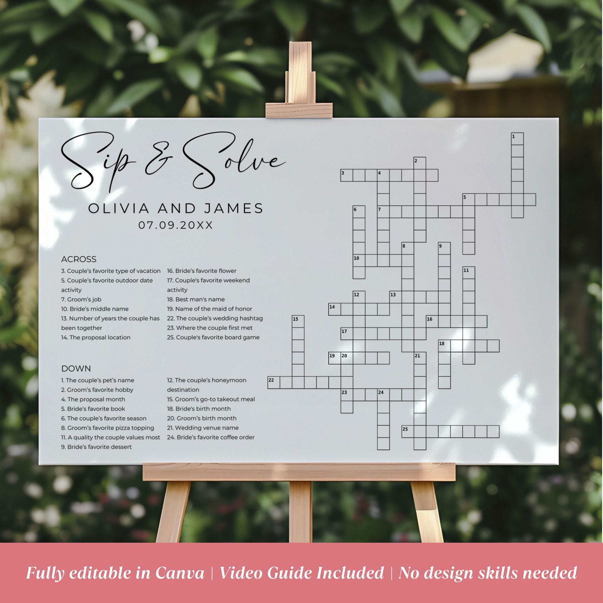 Wedding Crosswords Etsy Wedding Crosswords Etsy