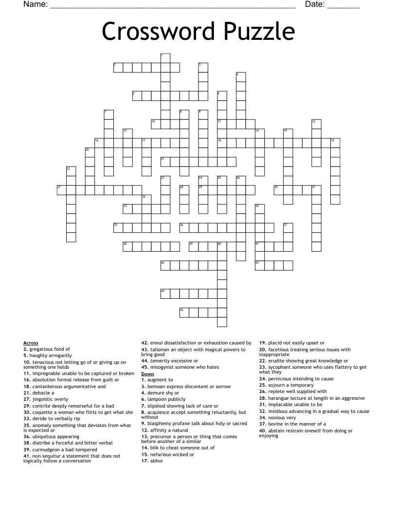 cantankerous crossword clue