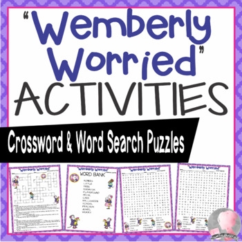 Wemberly Worried Activities Kevin Henkes Crossword Puzzle Word Search