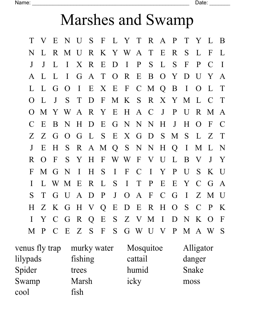 WETLAND Crossword WordMint