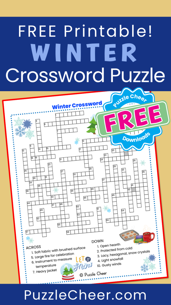 Winter Crossword Puzzle Puzzle Cheer Winter Crossword Puzzle Puzzle Cheer