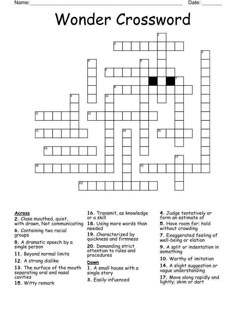 Wonder Crossword WordMint