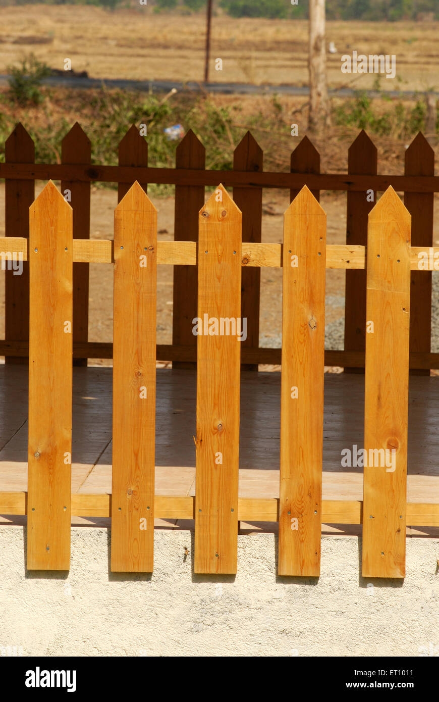 Wood Railing Wooden Guard Rail Stock Photo Alamy