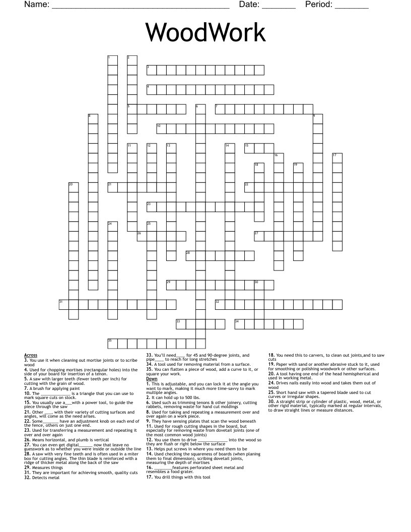 WoodWork Crossword WordMint