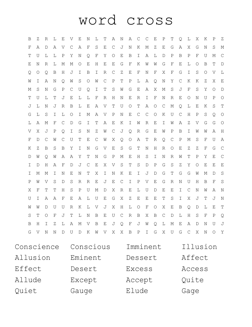 Word Cross Word Search WordMint