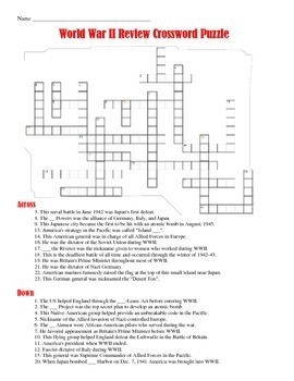 crossword puzzle world war 2 crossword puzzle world war 2
