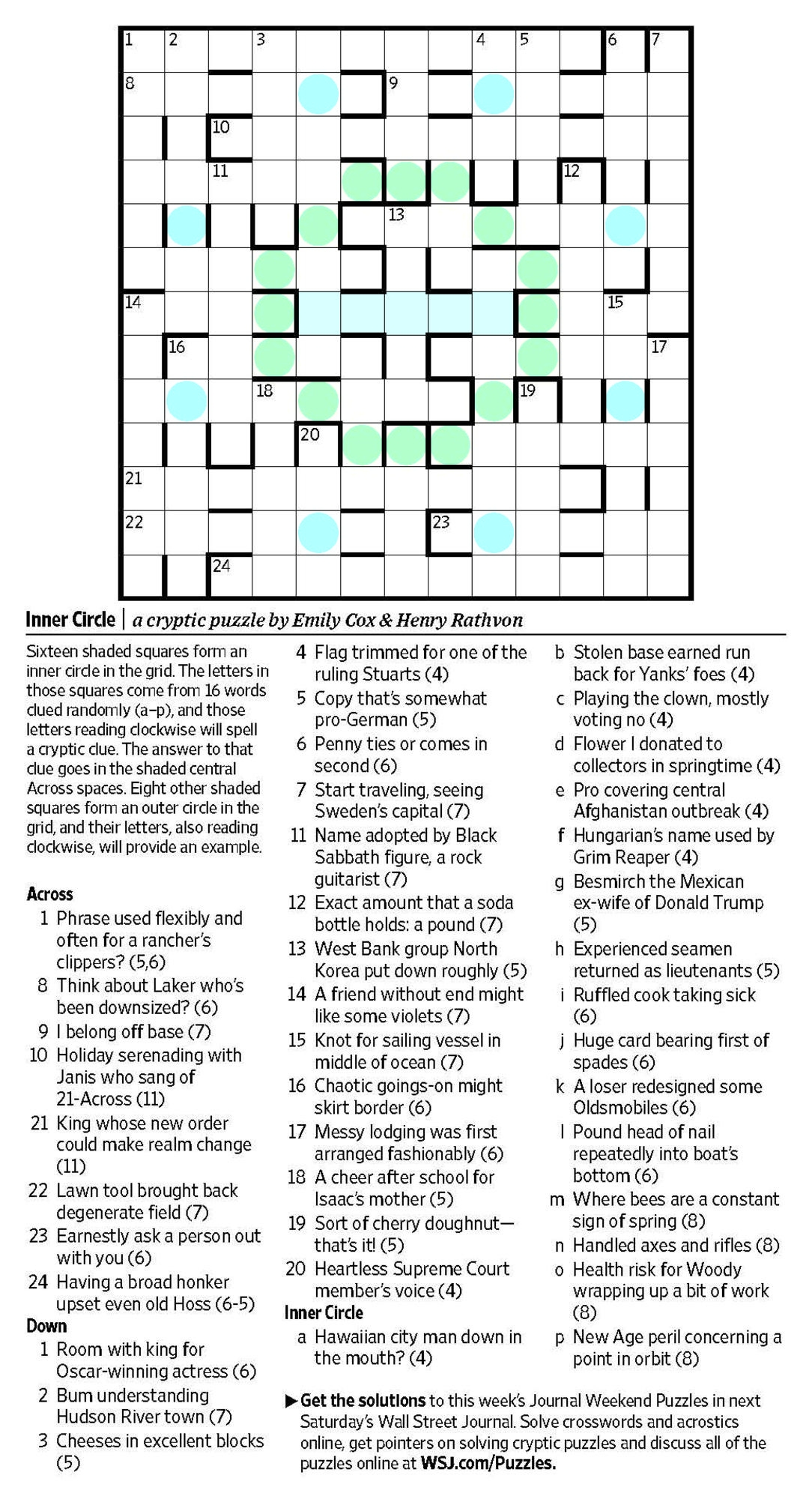 Wsj Crossword Puzzle Answers Mary Crossword Puzzles