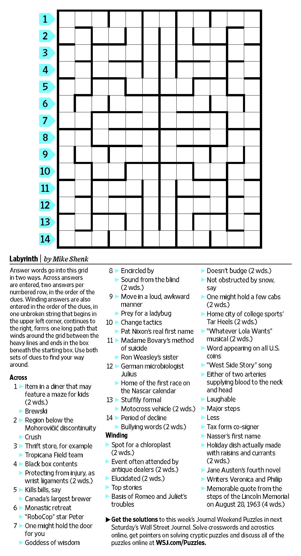 Wsj Crossword Puzzle Solution Today Mary Crossword Puzzles Wsj Crossword Puzzle Solution Today Mary Crossword Puzzles