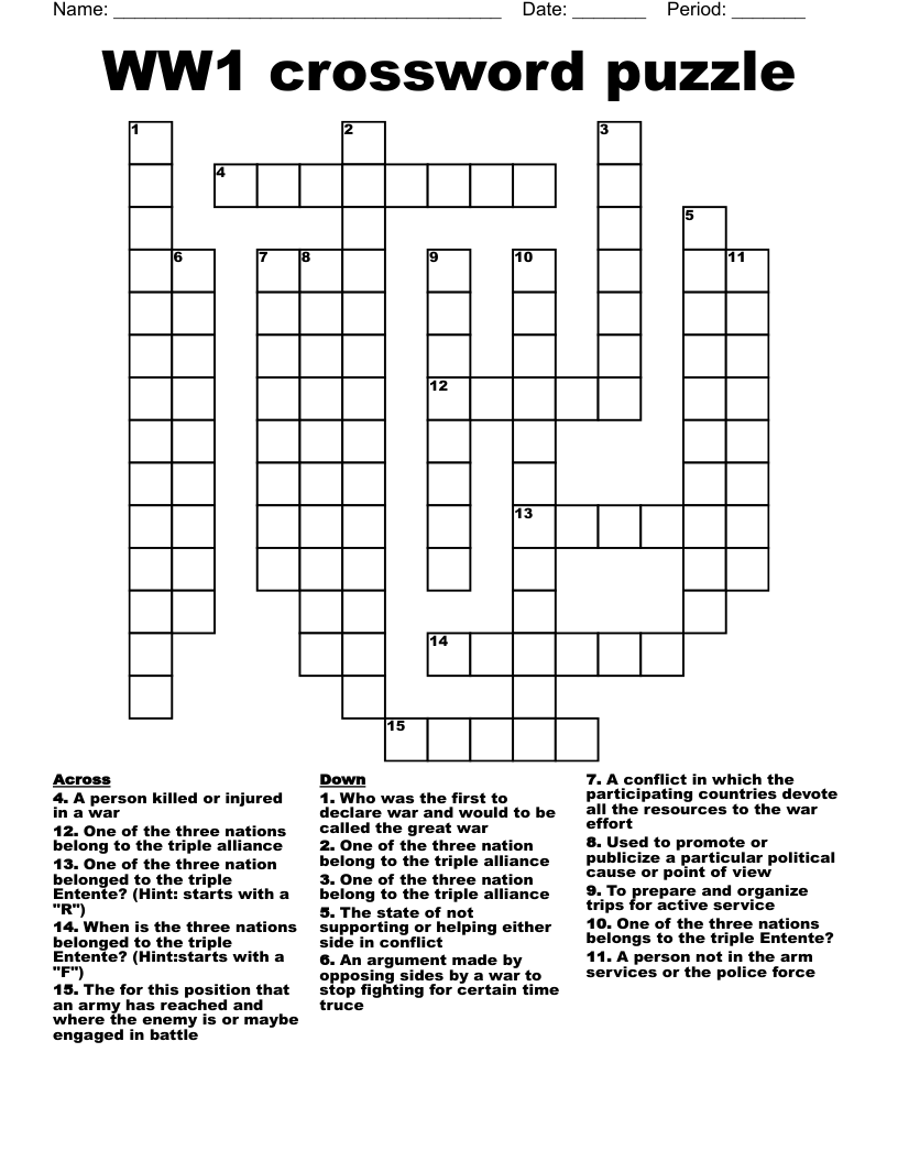 alliance crossword clue