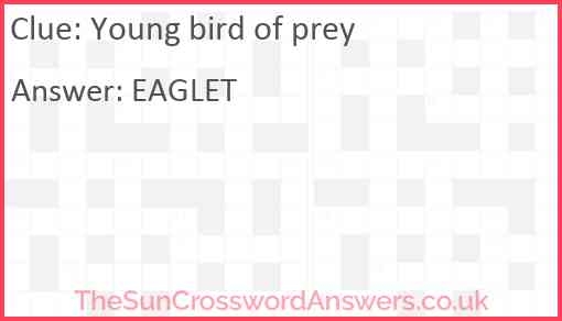 Young Bird Of Prey Crossword Clue TheSunCrosswordAnswers co uk