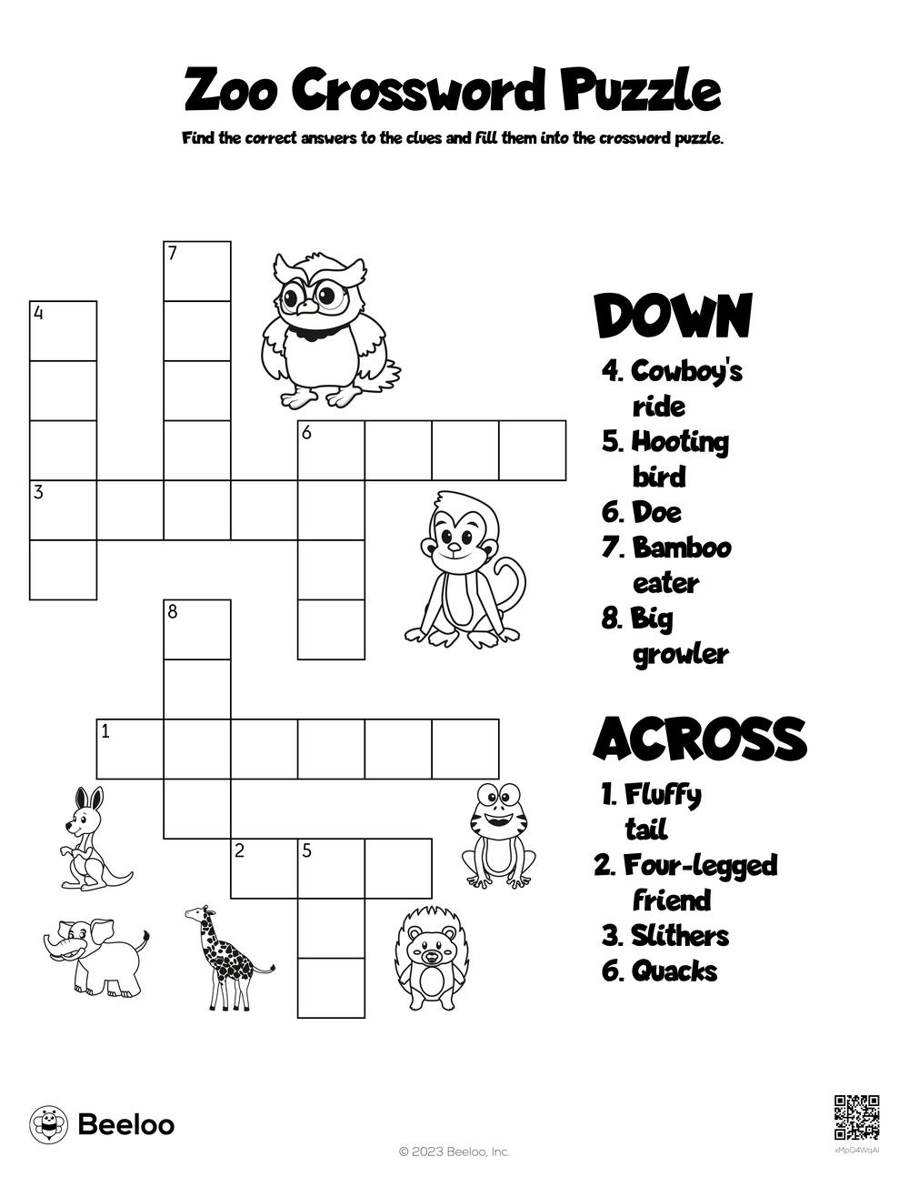 Zoo Resident Crossword Puzzle Clue At Rebecca Guay Blog